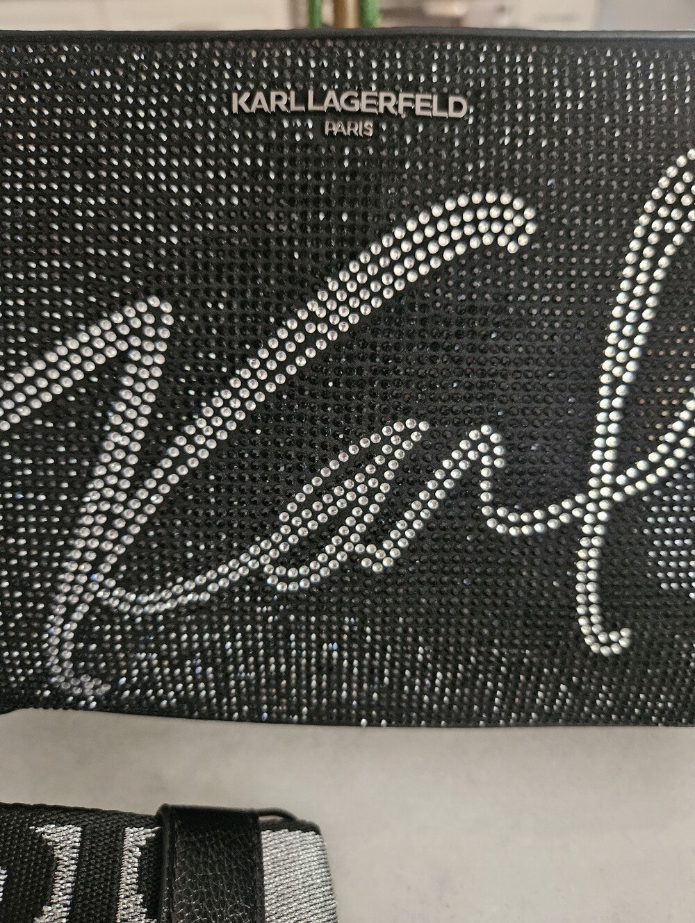 Karl Lagerfeld Black Crystal 'Karl' Crossbody - Picture 5 of 15
